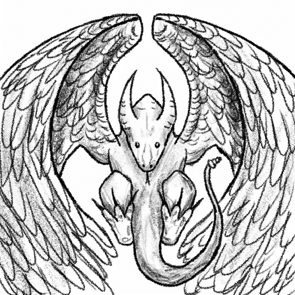 Drache der auf einen zu fliegt